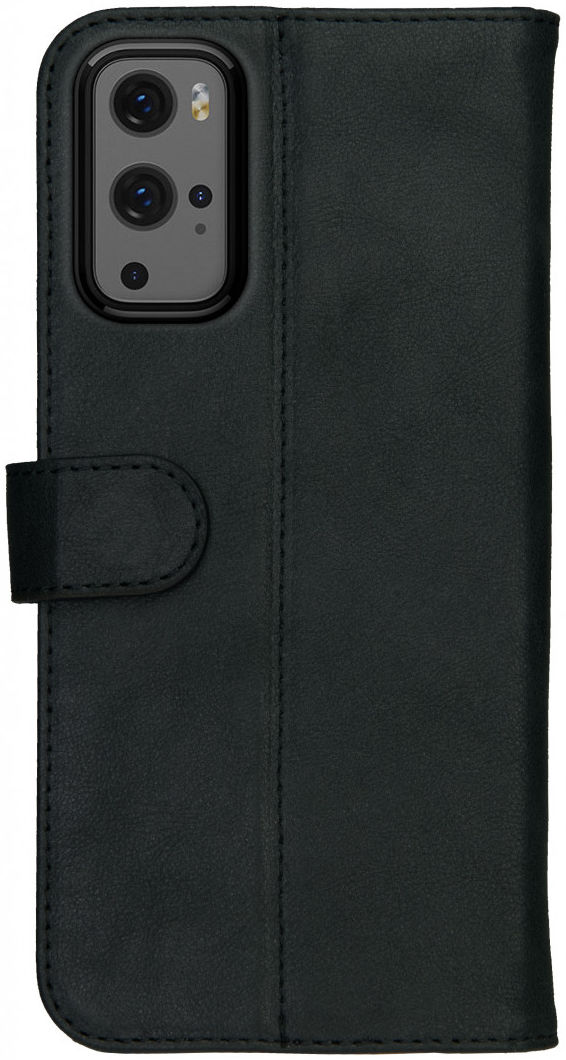 Rosso Deluxe OnePlus 9 Pro Hoesje Echt Leer Book Case Zwart afbeelding 6