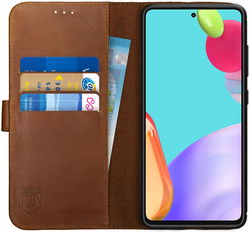 Rosso Deluxe Samsung Galaxy A52 / A52S Hoesje Echt Leer Bruin afbeelding