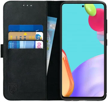 Rosso Deluxe Samsung Galaxy A52 / A52S Hoesje Echt Leer Zwart