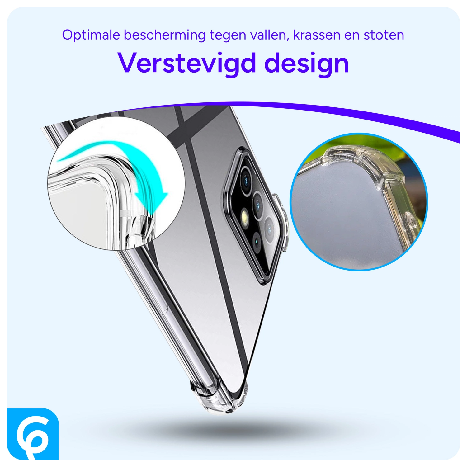 Samsung Galaxy A52 / A52S Hoesje Schokbestendig Transparant afbeelding 2