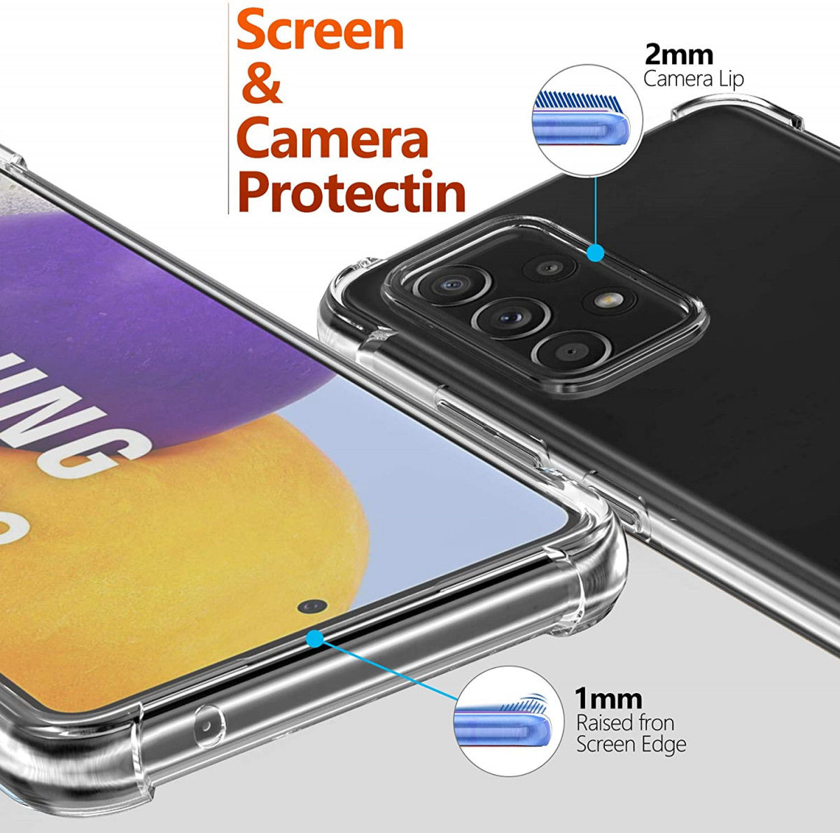 Samsung Galaxy A72 Hoesje Schokbestendig Transparant afbeelding 6
