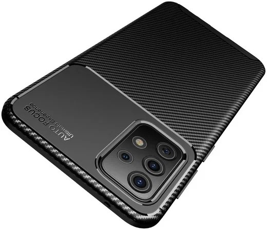 Samsung Galaxy A52 / A52S Hoesje Siliconen Carbon TPU Back Cover Zwart afbeelding 8