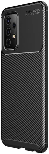 Samsung Galaxy A52 / A52S Hoesje Siliconen Carbon TPU Back Cover Zwart afbeelding 1