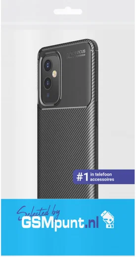 OnePlus 9 Hoesje Siliconen Carbon TPU Back Cover Zwart afbeelding 4