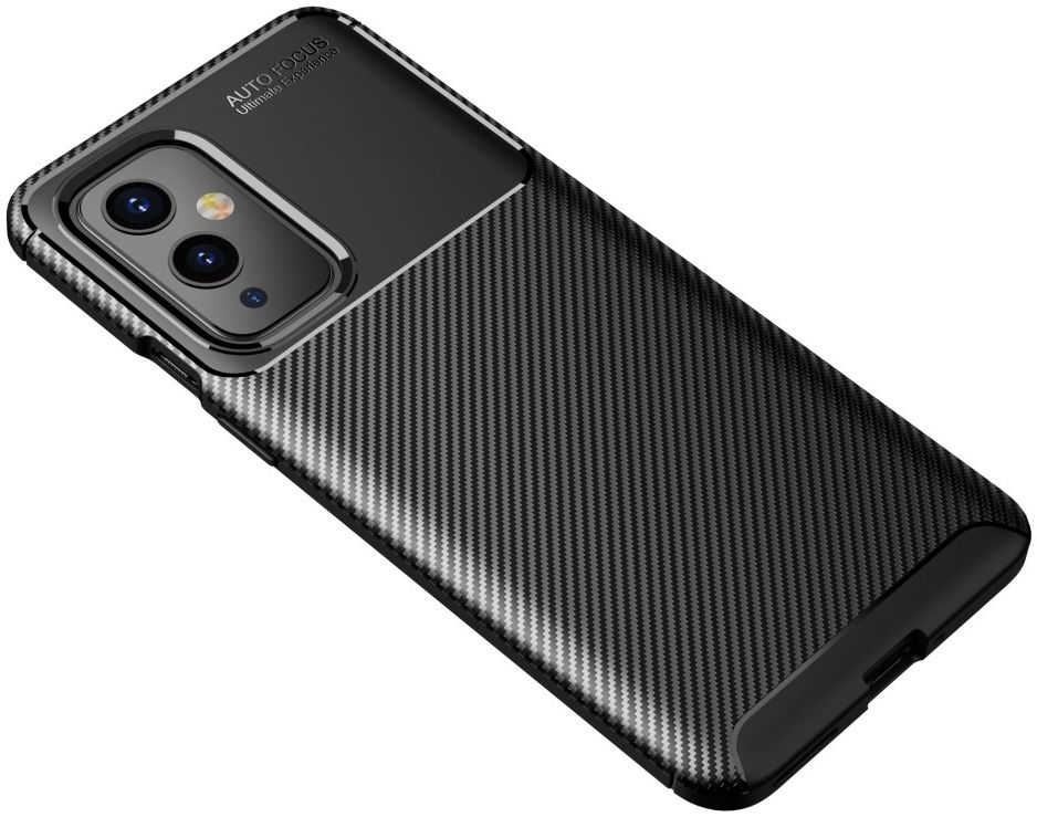 OnePlus 9 Hoesje Siliconen Carbon TPU Back Cover Zwart afbeelding 5