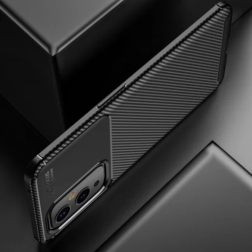 OnePlus 9 Hoesje Siliconen Carbon TPU Back Cover Zwart afbeelding 9
