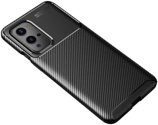 OnePlus 9 Pro Hoesje Siliconen Carbon TPU Back Cover Zwart afbeelding 5