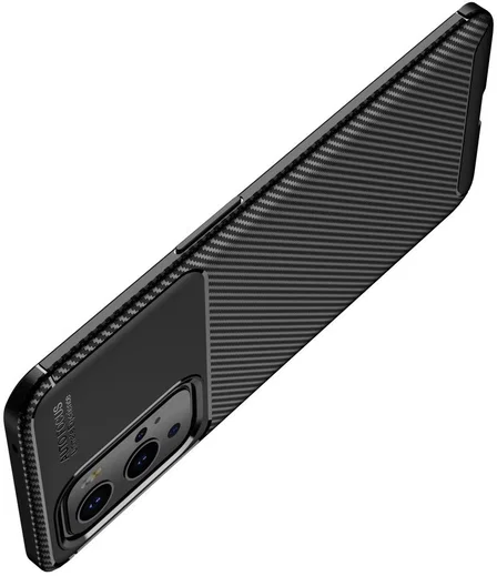 OnePlus 9 Pro Hoesje Siliconen Carbon TPU Back Cover Zwart afbeelding 10