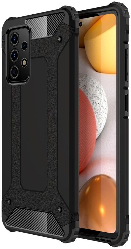 Samsung Galaxy A52 / A52S Hoesje Shock Proof Hybride Back Cover Zwart afbeelding 1