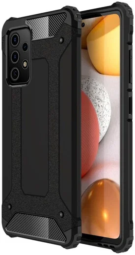 Samsung Galaxy A52 / A52S Hoesje Shock Proof Hybride Back Cover Zwart afbeelding 1