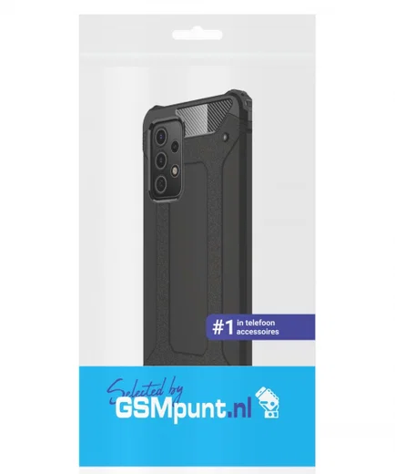 Samsung Galaxy A52 / A52S Hoesje Shock Proof Hybride Back Cover Zwart afbeelding 2