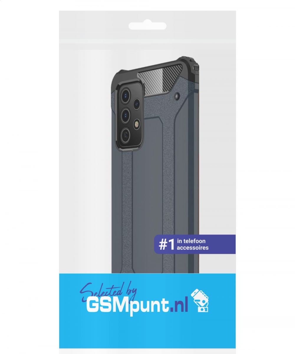 Samsung Galaxy A52 / A52S Hoesje Shock Proof Hybride Back Cover Blauw afbeelding 2