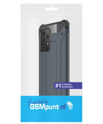 Samsung Galaxy A52 / A52S Hoesje Shock Proof Hybride Back Cover Blauw afbeelding 2