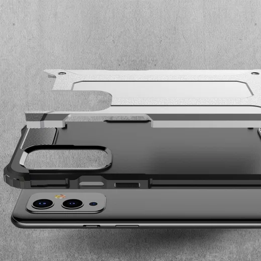 OnePlus 9 Hoesje Shock Proof Hybride Back Cover Zwart afbeelding 6