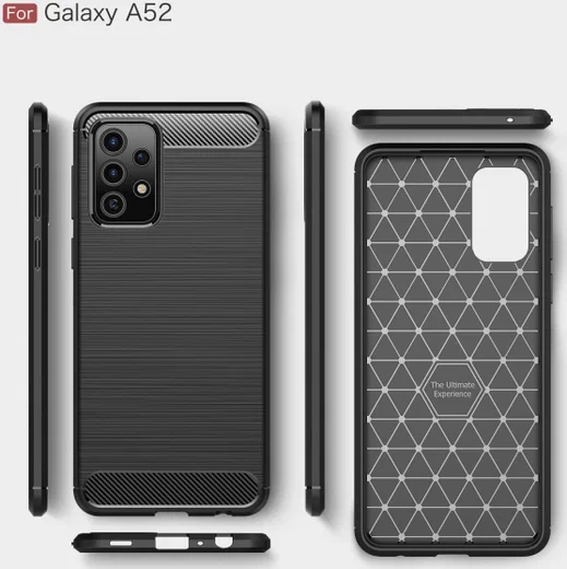 Samsung Galaxy A52 / A52S Hoesje Geborsteld TPU Flexibele Back Cover Zwart afbeelding 16