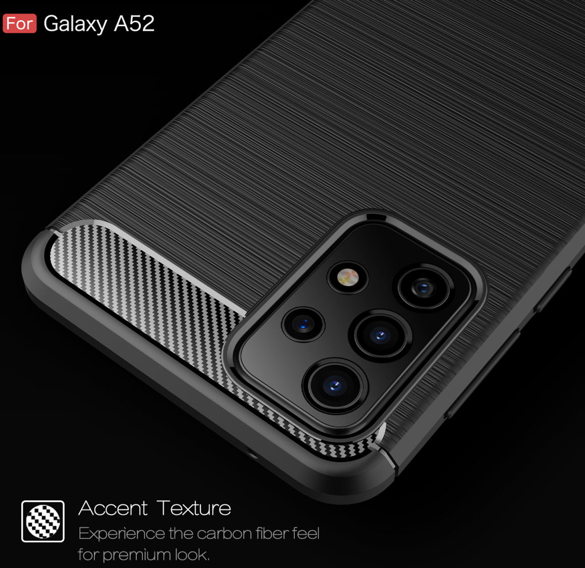 Samsung Galaxy A52 / A52S Hoesje Geborsteld TPU Flexibele Back Cover Zwart afbeelding 10