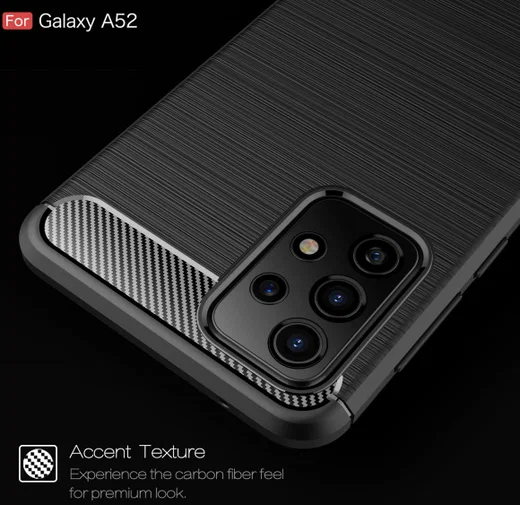 Samsung Galaxy A52 / A52S Hoesje Geborsteld TPU Flexibele Back Cover Zwart afbeelding 10