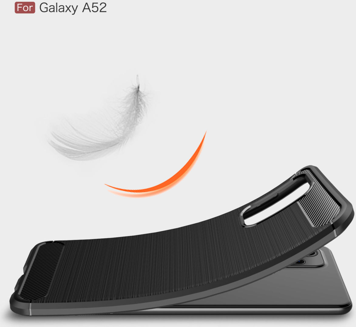 Samsung Galaxy A52 / A52S Hoesje Geborsteld TPU Flexibele Back Cover Zwart afbeelding 14