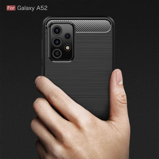 Samsung Galaxy A52 / A52S Hoesje Geborsteld TPU Flexibele Back Cover Zwart afbeelding 15