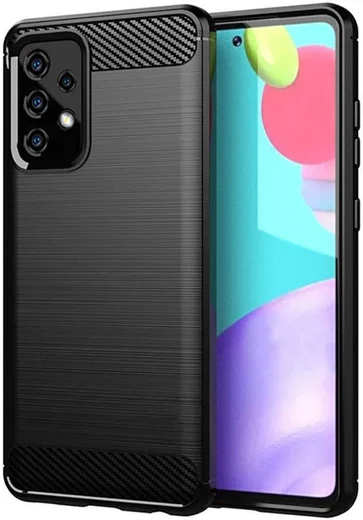 Samsung Galaxy A52 / A52S Hoesje Geborsteld TPU Flexibele Back Cover Zwart afbeelding 1