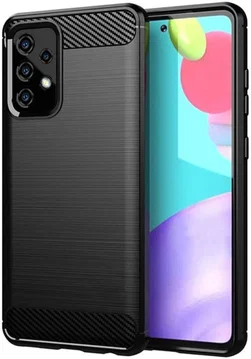 Samsung Galaxy A52 / A52S Hoesje Geborsteld TPU Flexibele Back Cover Zwart