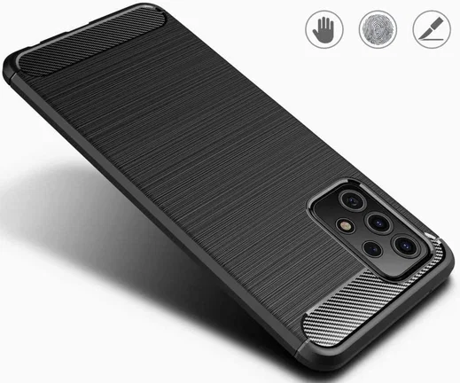 Samsung Galaxy A52 / A52S Hoesje Geborsteld TPU Flexibele Back Cover Zwart afbeelding 4