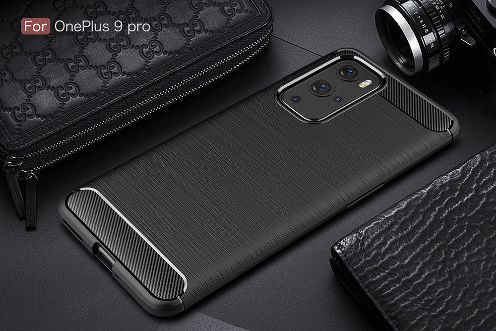 OnePlus 9 Pro Hoesje Geborsteld TPU Flexibele Back Cover Zwart afbeelding 12
