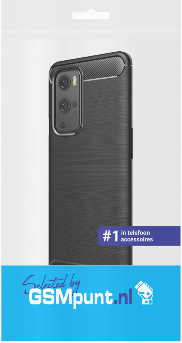 OnePlus 9 Pro Hoesje Geborsteld TPU Flexibele Back Cover Zwart afbeelding 4
