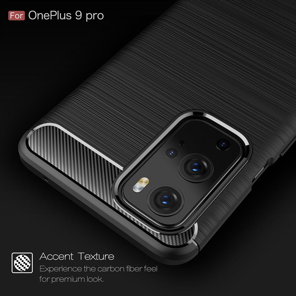 OnePlus 9 Pro Hoesje Geborsteld TPU Flexibele Back Cover Zwart afbeelding 8