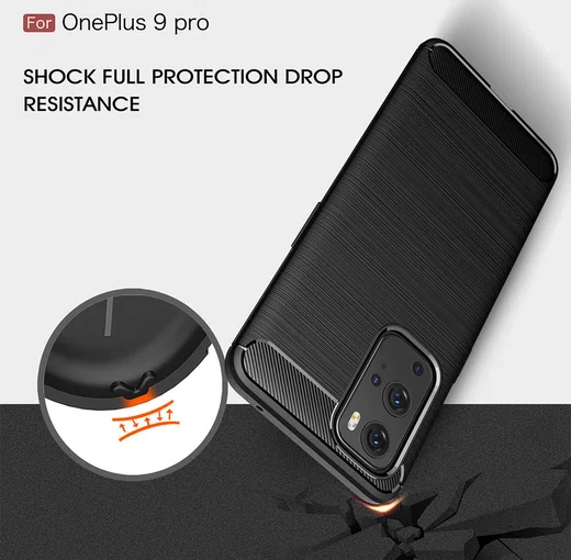 OnePlus 9 Pro Hoesje Geborsteld TPU Flexibele Back Cover Zwart afbeelding 10