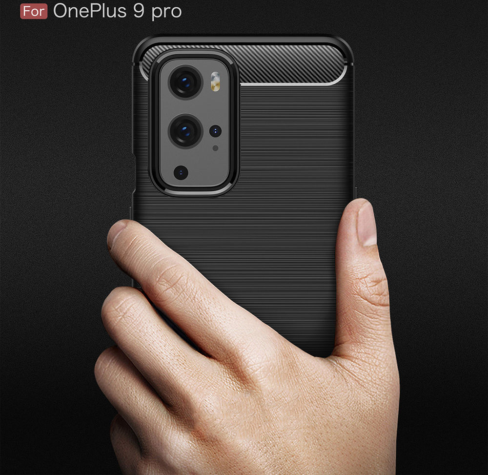 OnePlus 9 Pro Hoesje Geborsteld TPU Flexibele Back Cover Zwart afbeelding 11