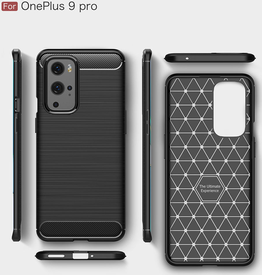 OnePlus 9 Pro Hoesje Geborsteld TPU Flexibele Back Cover Zwart afbeelding 13