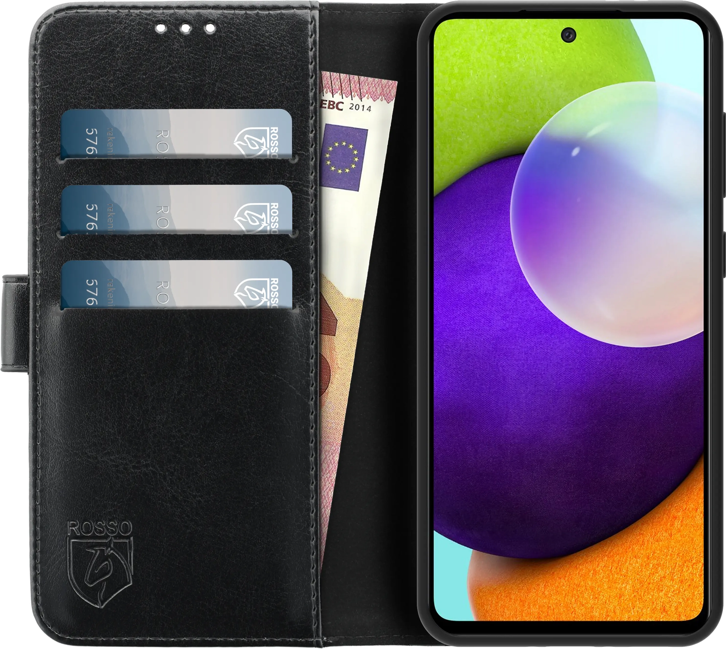 Rosso Element Samsung Galaxy A52 / A52S Hoesje Wallet Zwart afbeelding 12