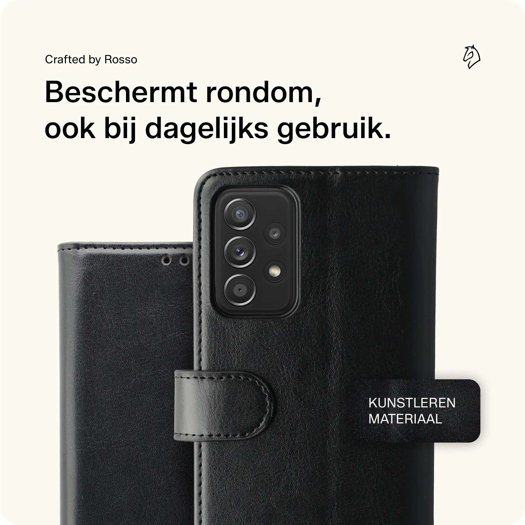 Rosso Element Samsung Galaxy A52 / A52S Hoesje Wallet Zwart afbeelding 3