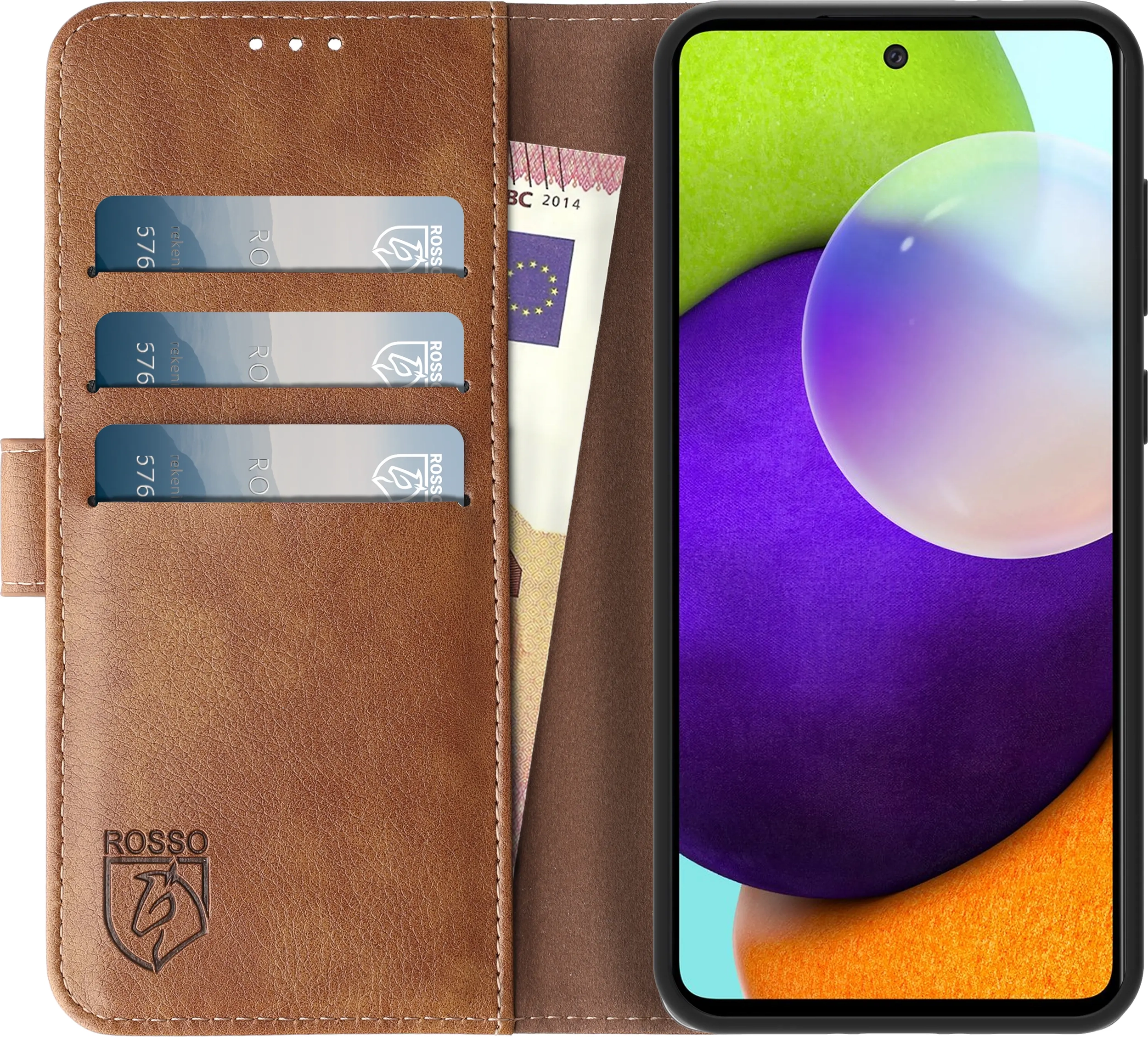 Rosso Element Samsung Galaxy A52 / A52S Hoesje Wallet Bruin afbeelding 13