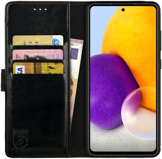 Rosso Element Samsung Galaxy A72 Hoesje Book Case Zwart afbeelding 1