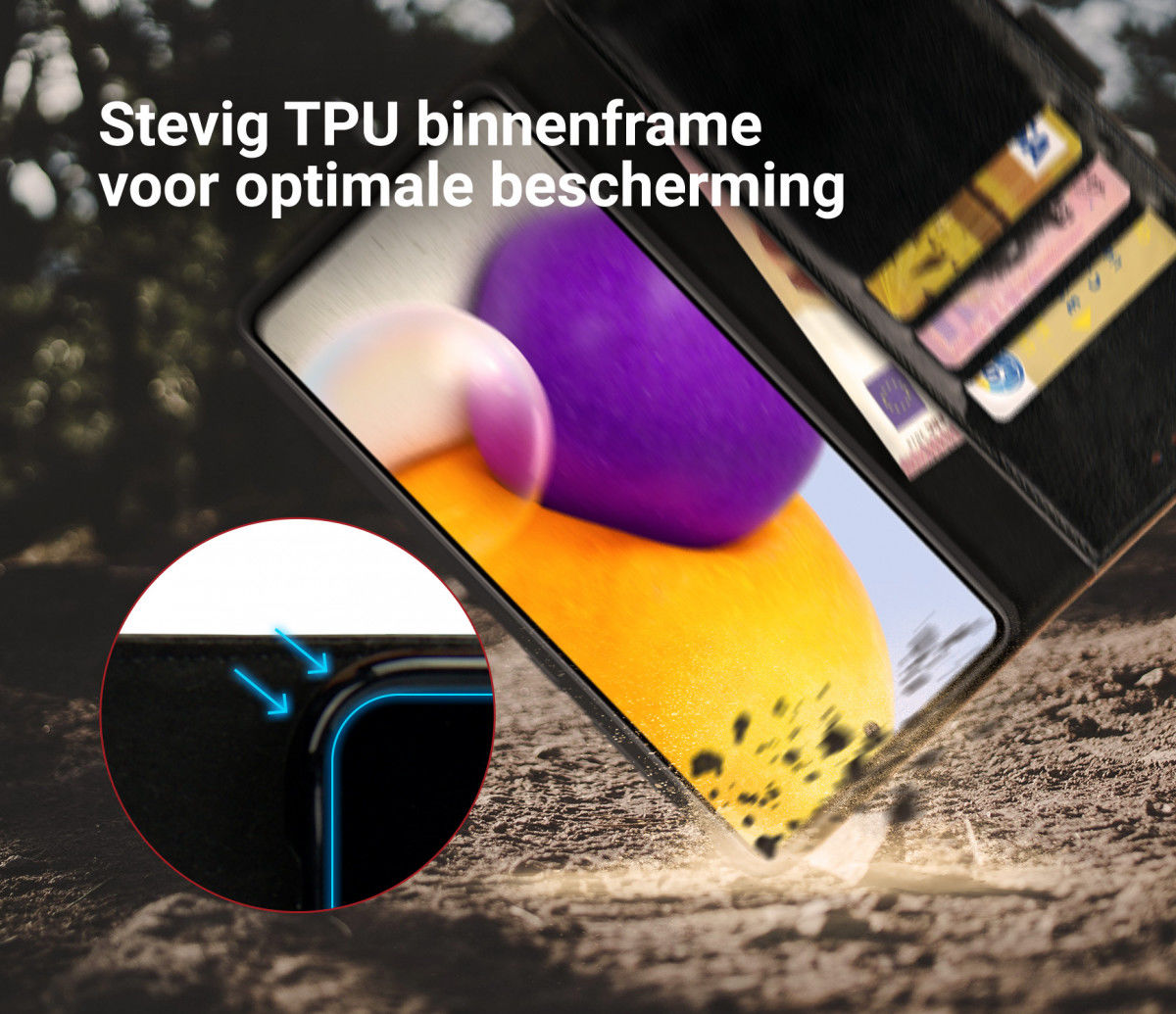 Rosso Element Samsung Galaxy A72 Hoesje Book Case Zwart afbeelding 6