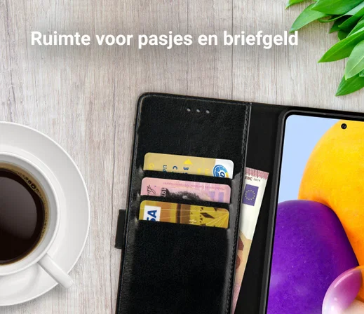 Rosso Element Samsung Galaxy A72 Hoesje Book Case Zwart afbeelding 9