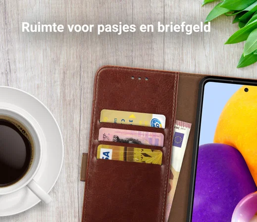 Rosso Element Samsung Galaxy A72 Hoesje Book Case Bruin afbeelding 6