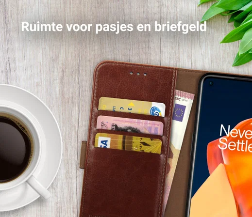 Rosso Element OnePlus 9 Pro Hoesje Book Cover Wallet Case Bruin afbeelding 8