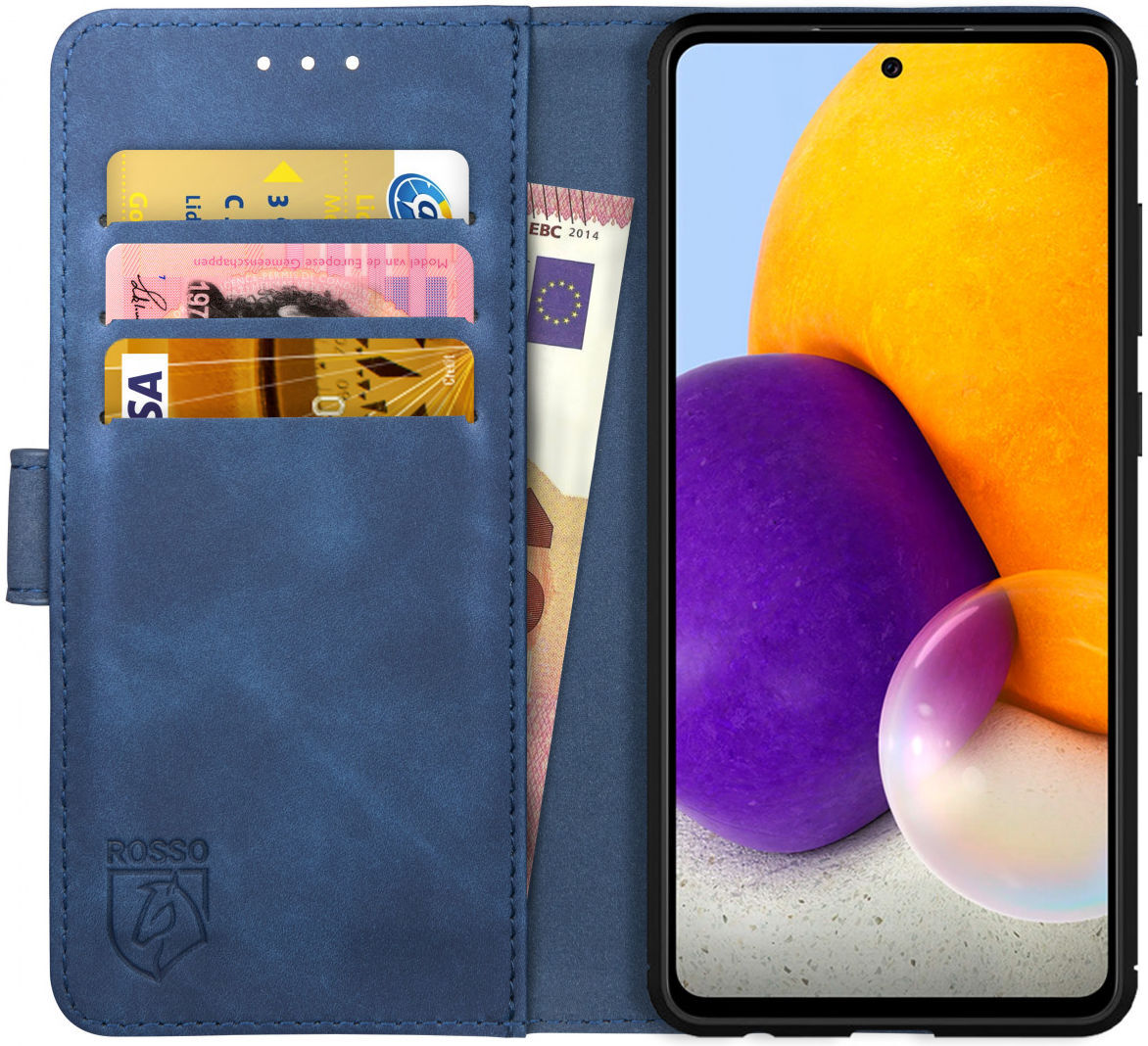 Rosso Element Samsung Galaxy A72 Hoesje Book Case Blauw afbeelding 1
