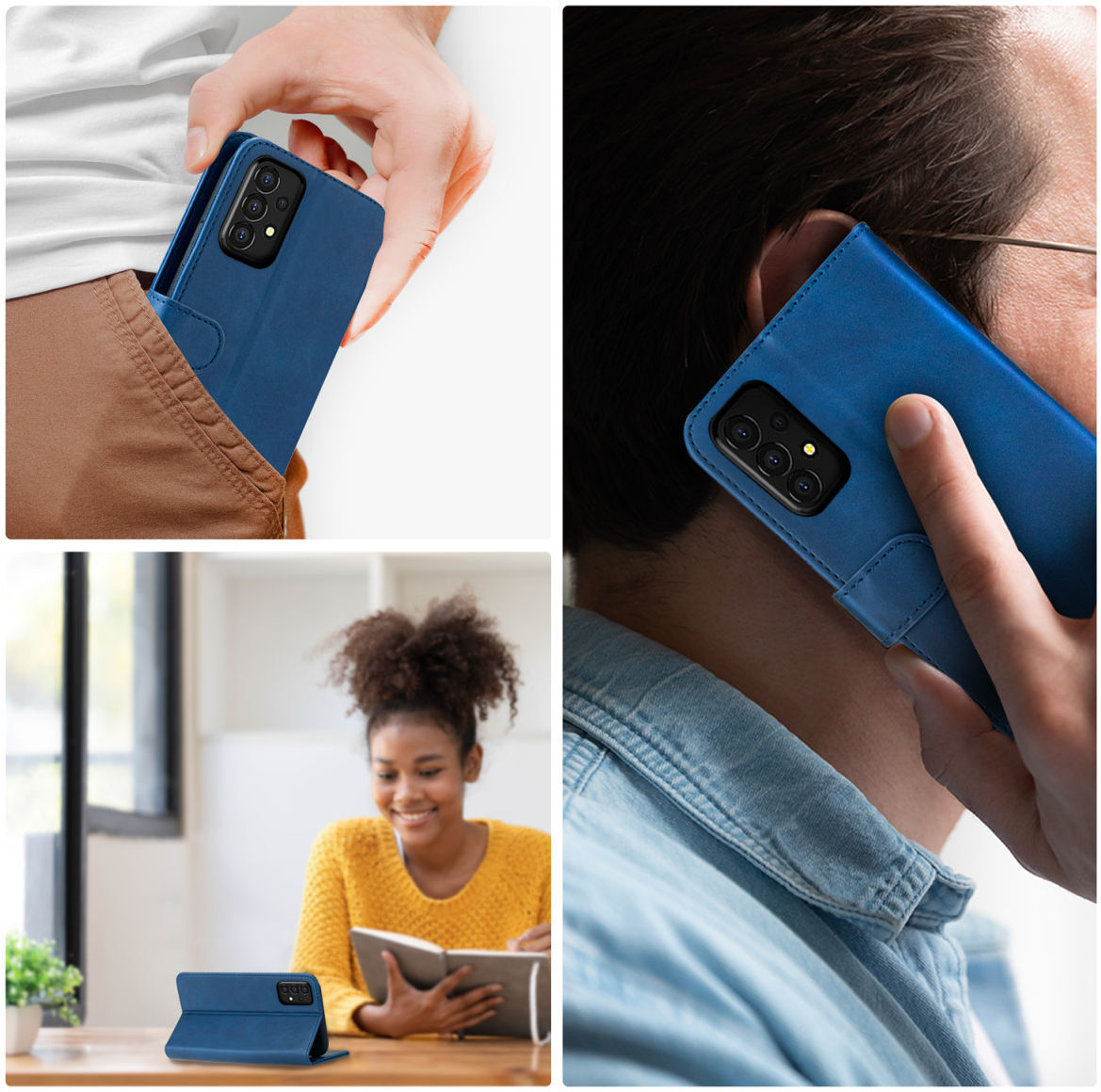 Rosso Element Samsung Galaxy A72 Hoesje Book Case Blauw afbeelding 5