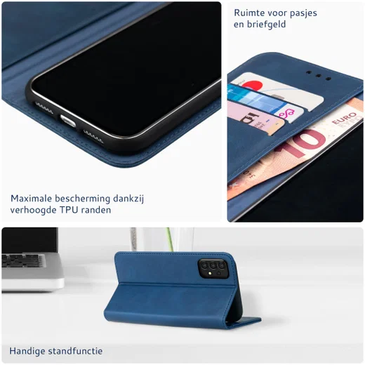 Rosso Element Samsung Galaxy A72 Hoesje Book Case Blauw afbeelding 6