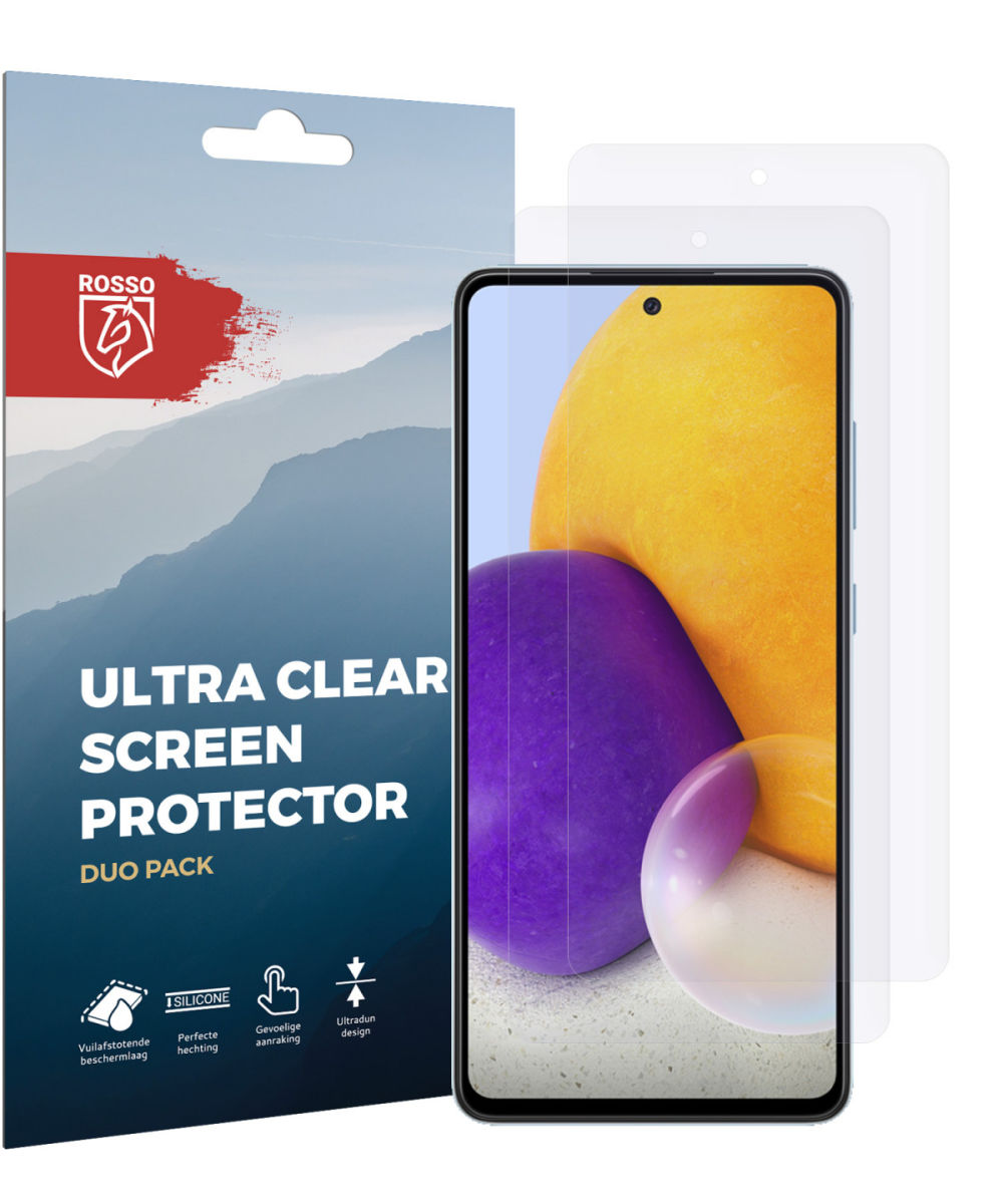 Rosso Samsung Galaxy A72 Ultra Clear Screen Protector Duo Pack afbeelding 10