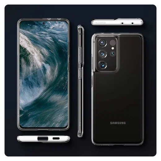 Spigen Liquid Crystal Samsung Galaxy S21 Ultra Hoesje Transparant afbeelding 4