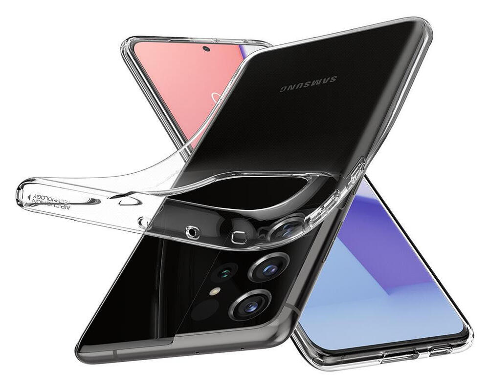 Spigen Liquid Crystal Samsung Galaxy S21 Ultra Hoesje Transparant afbeelding 2