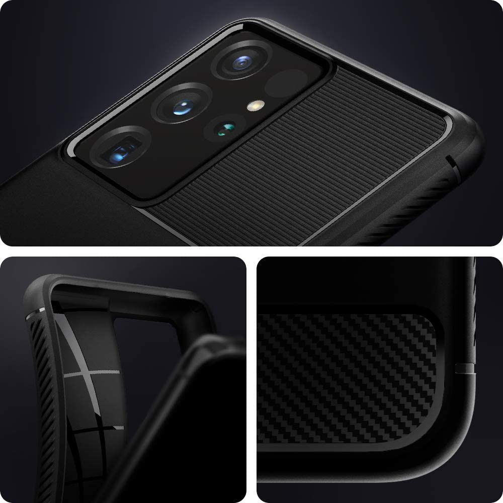 Spigen Rugged Armor Samsung Galaxy S21 Ultra Hoesje Zwart afbeelding 4