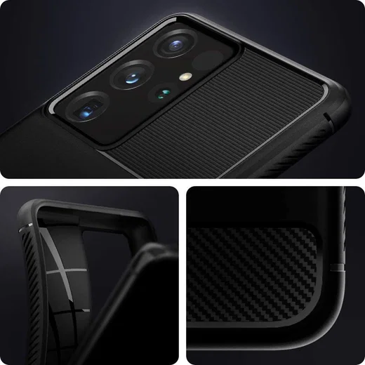 Spigen Rugged Armor Samsung Galaxy S21 Ultra Hoesje Zwart afbeelding 4