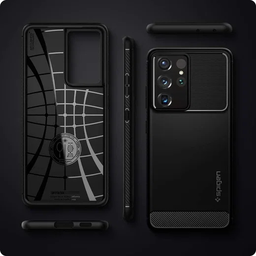 Spigen Rugged Armor Samsung Galaxy S21 Ultra Hoesje Zwart afbeelding 5