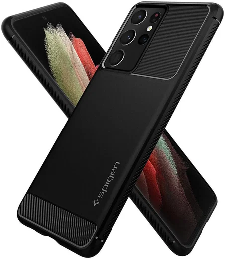 Spigen Rugged Armor Samsung Galaxy S21 Ultra Hoesje Zwart afbeelding 11